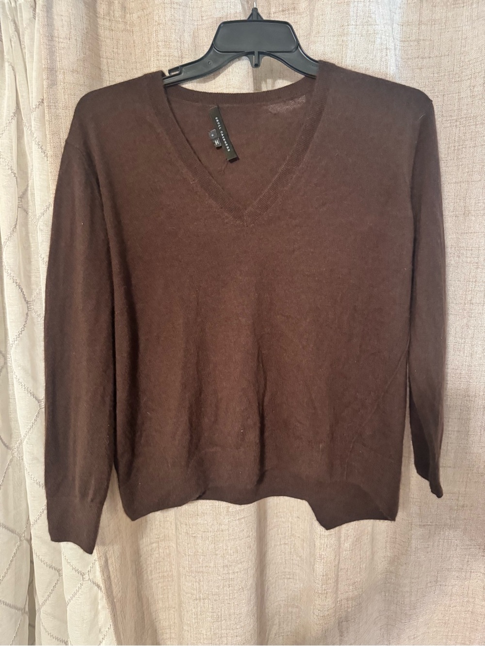 Skull cashmere chocolate brown asymmetrical sweater S